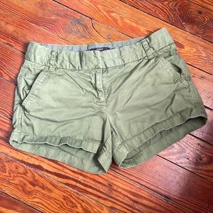 Green j crew chino shorts size 2